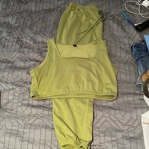 Two piece set top is a crop top